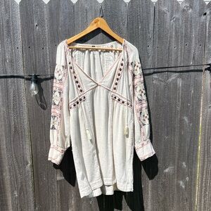 Free People All My Life CreamMini Tunic Dress